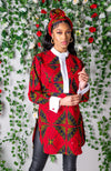 Womens African Dress Shirt | Unisex Etibo Style Long Sleeved Shirt - CORDELIA