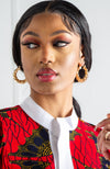 Womens African Dress Shirt | Unisex Etibo Style Long Sleeved Shirt - CORDELIA
