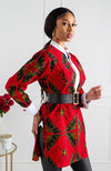 Womens African Dress Shirt | Unisex Etibo Style Long Sleeved Shirt - CORDELIA