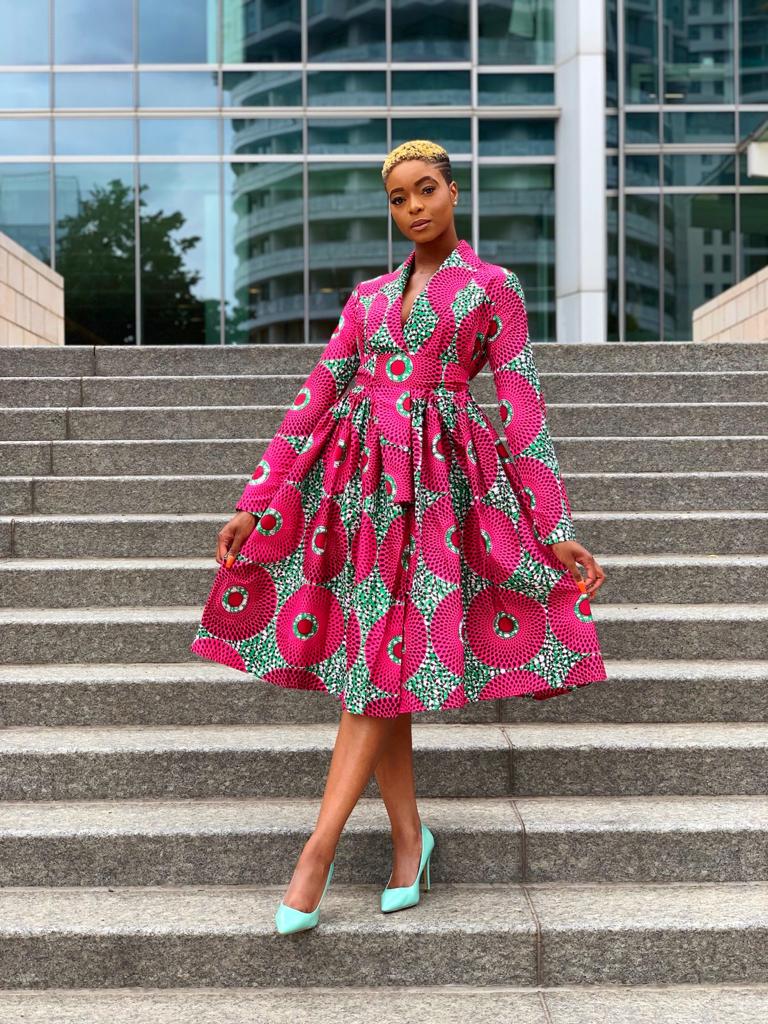 Laviye african print midi dress