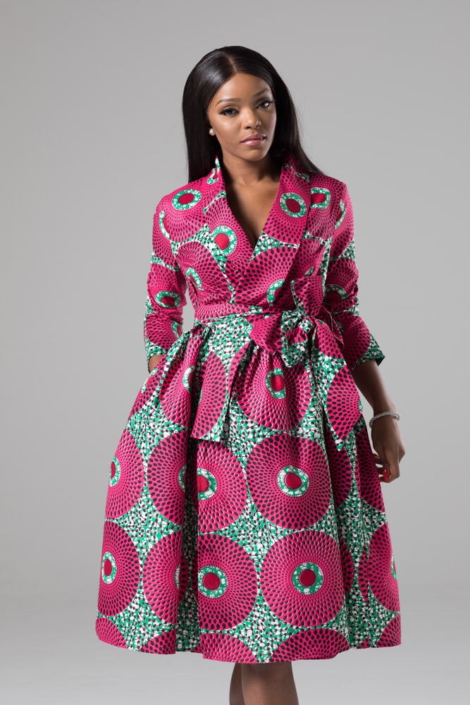 Laviye african print midi dress