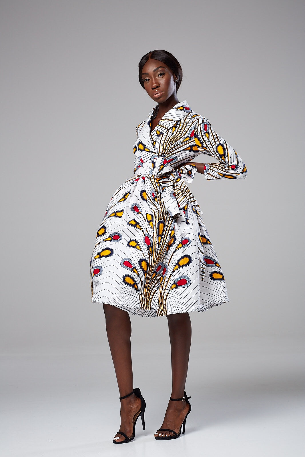 Laviye african print midi skirt