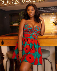 African Print Infinity Multiway Mini Dress - Sierra