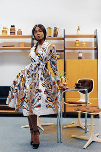 Laviye african print midi skirt