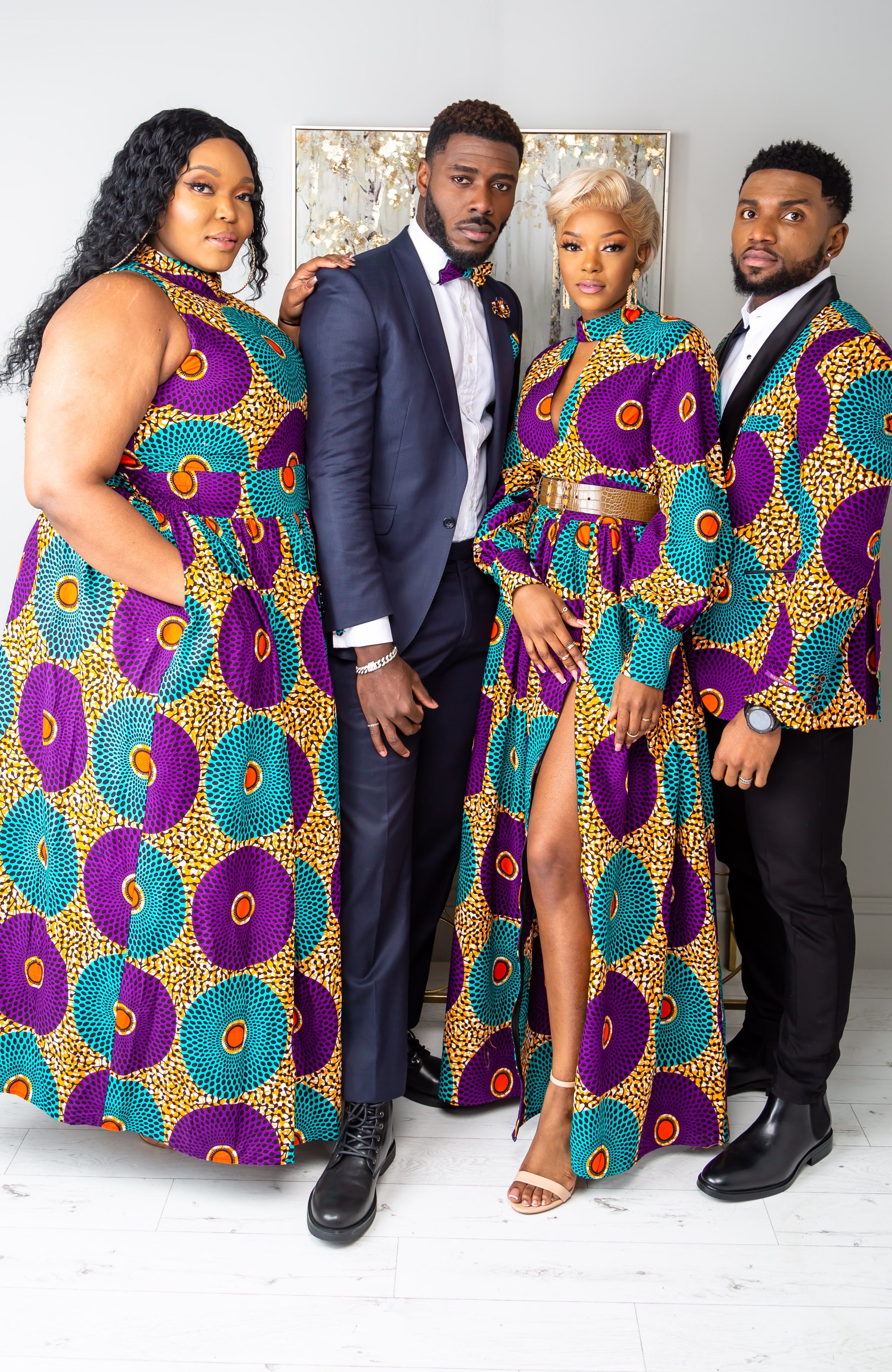 African Sleeveless Long Dress - Turtleneck Dashiki Maxi Dress - PETRA