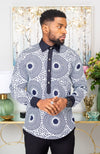 African Shirts for Men | Mens African Shirt - Mens Long-sleeve Polo - Alexander