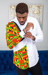 African Shirts for Men | Mens African Shirt - Skinny Fit White Button Down Oxford Shirt - KENDRICK