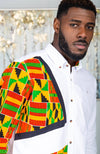 African Shirts for Men | Mens African Shirt - Skinny Fit White Button Down Oxford Shirt - KENDRICK